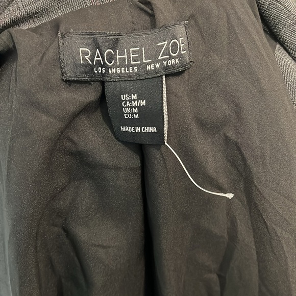 NWOT Rachel Zoe Gray Plaid Open Front Coat Size M - Picture 7 of 8